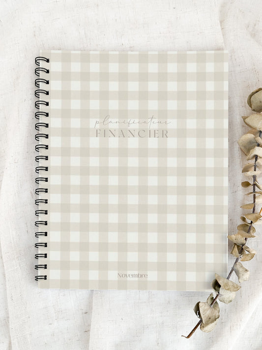 Planificateur financier Damier d'été | Cahier de gestion des finances personnelles et de suivi du budget