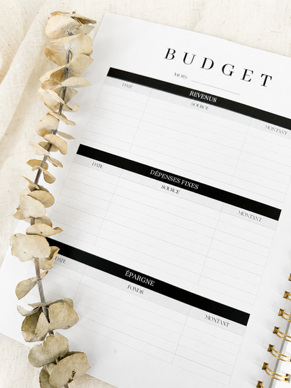 Planificateur financier Porcelaine | Cahier de gestion des finances personnelles et de suivi du budget