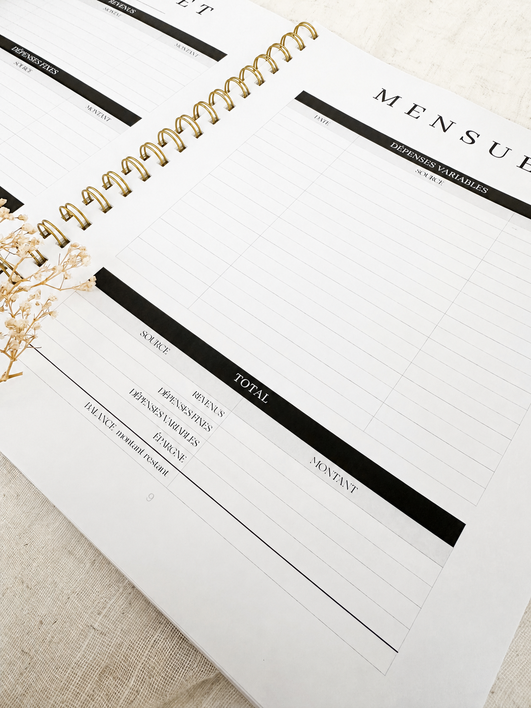 Planificateur financier Porcelaine | Cahier de gestion des finances personnelles et de suivi du budget