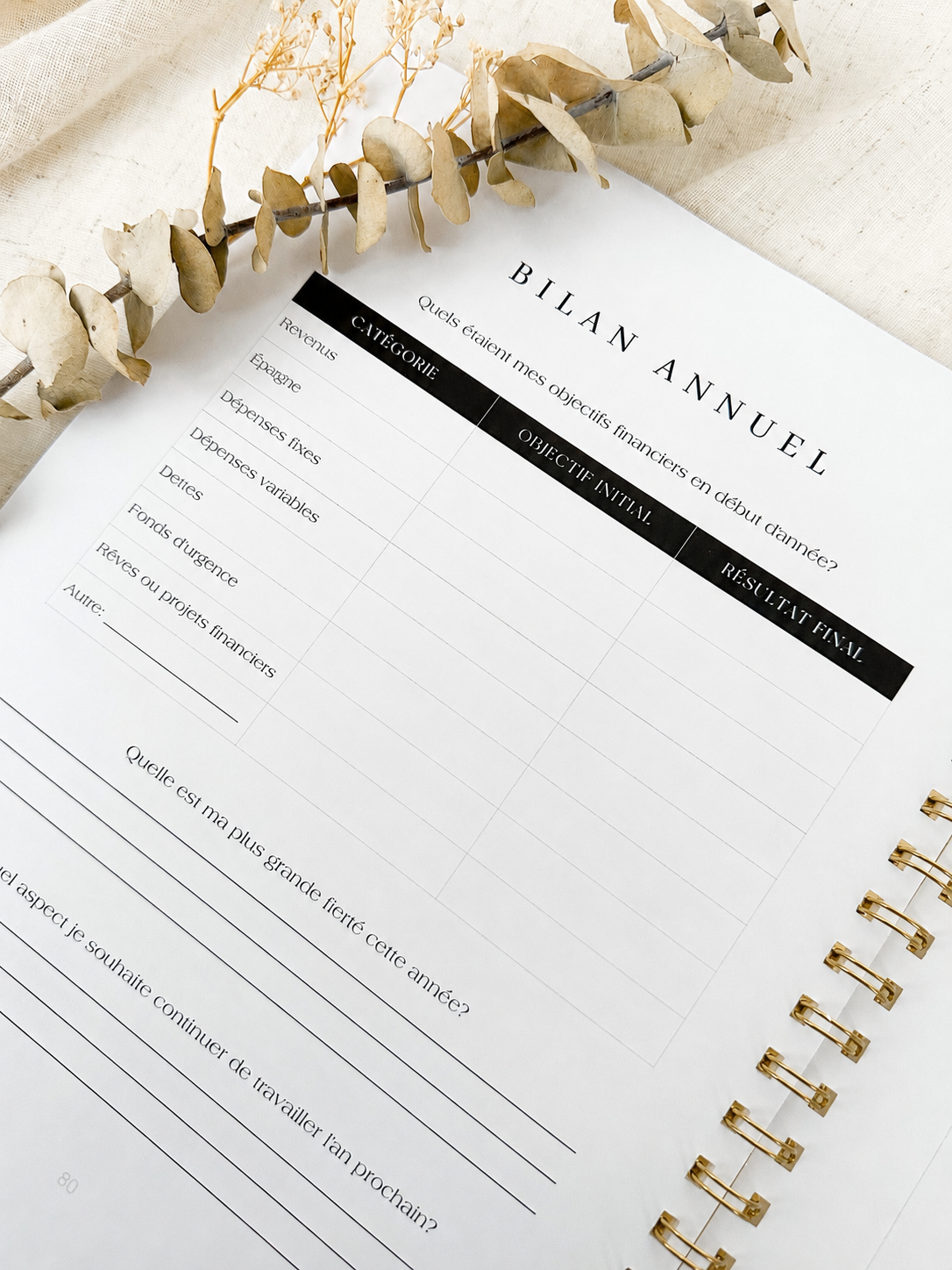 Planificateur financier Porcelaine | Cahier de gestion des finances personnelles et de suivi du budget