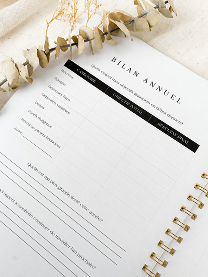 Planificateur financier Porcelaine | Cahier de gestion des finances personnelles et de suivi du budget