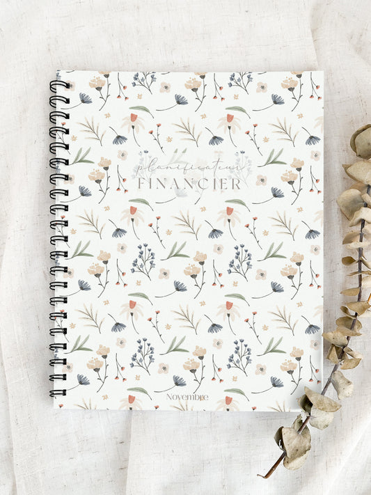 Planificateur financier Fleuri | Cahier de gestion des finances personnelles et de suivi du budget