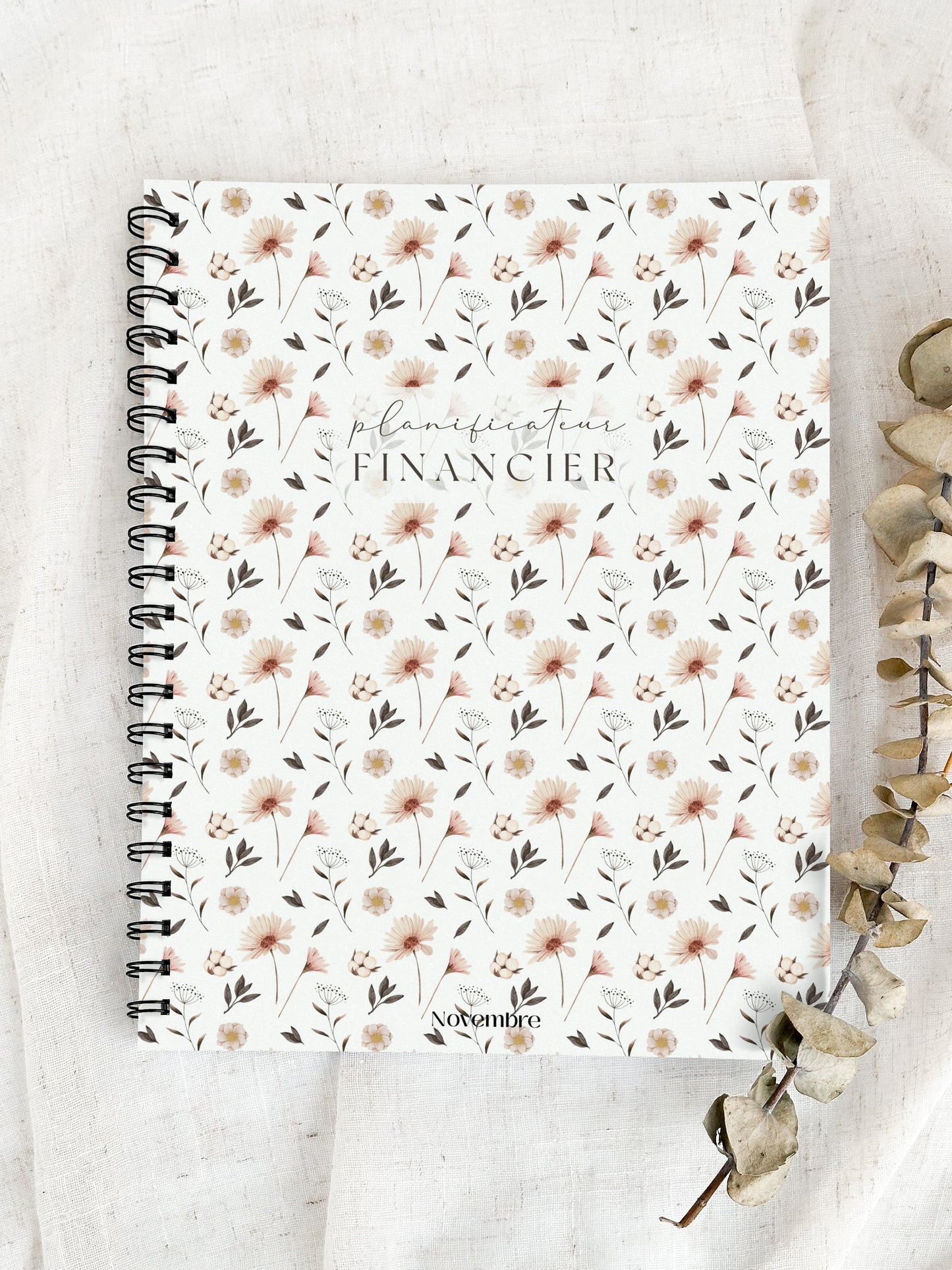 Planificateur financier Fleurs nordiques | Cahier de gestion des finances personnelles et de suivi du budget