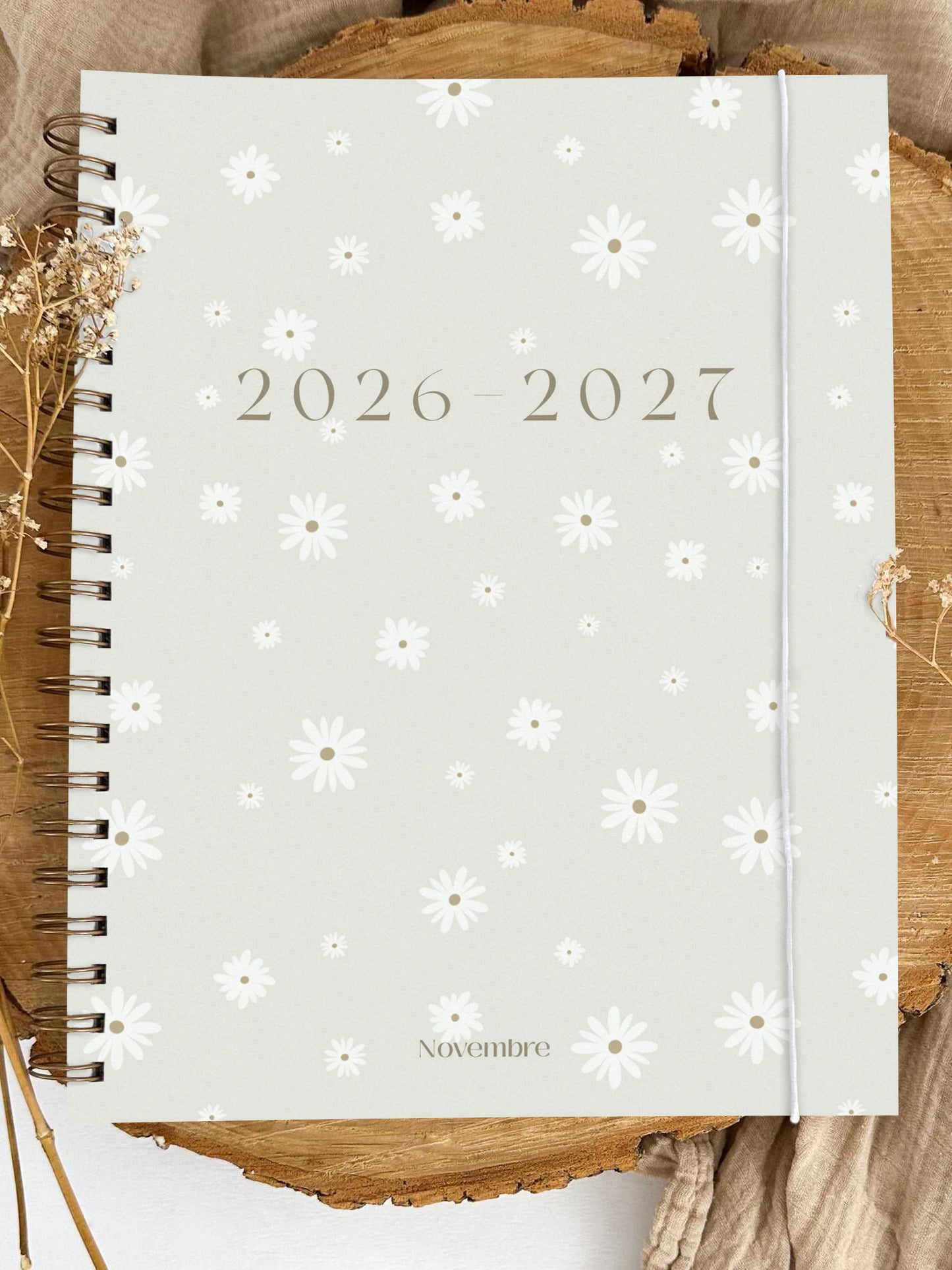 Agenda 2026-2027 Fleurs blanches Grand format