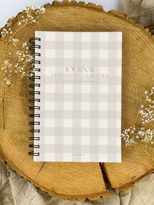 Journal de gratitude et de réflexions Damier d'été