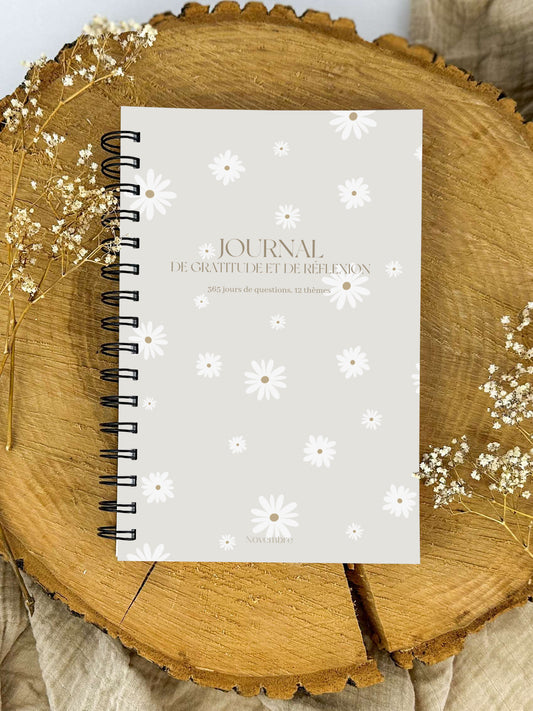 Journal de gratitude et de réflexions Fleurs blanches