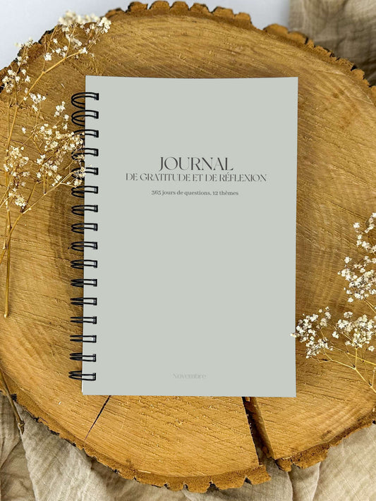 Journal de gratitude et de réflexions Greige
