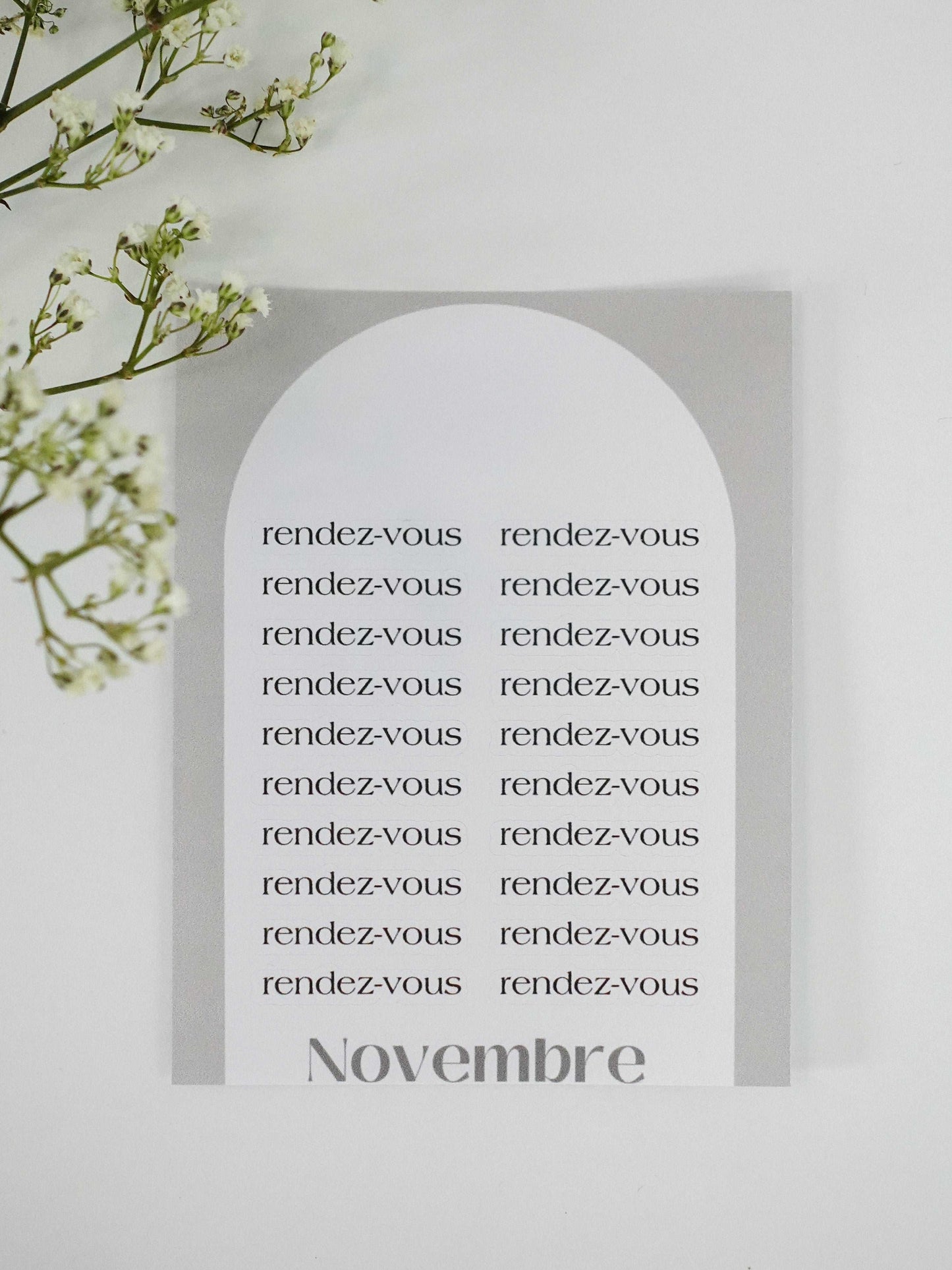 Étiquettes pour agenda - Novembre Boutique