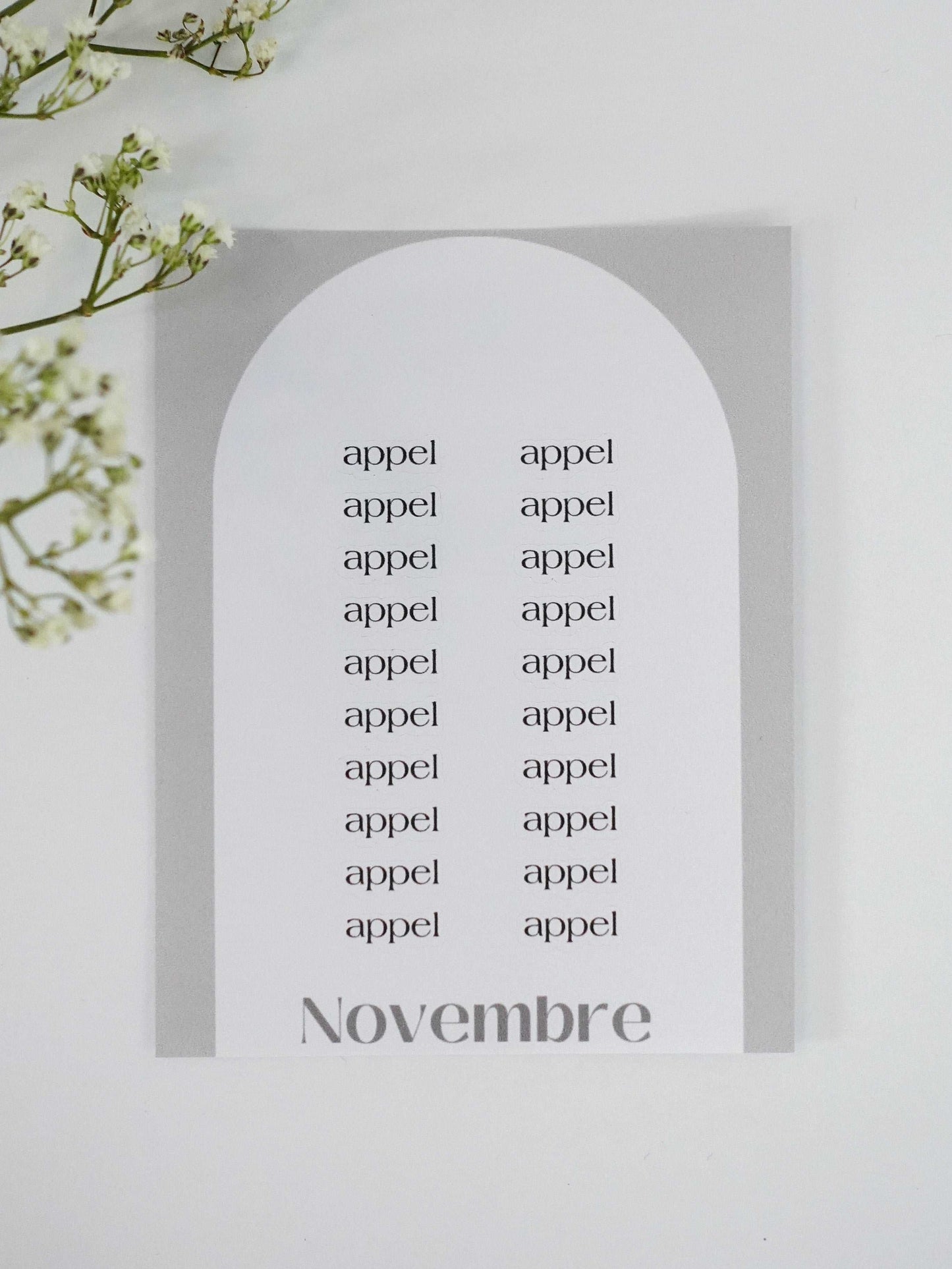 Étiquettes pour agenda - Novembre Boutique