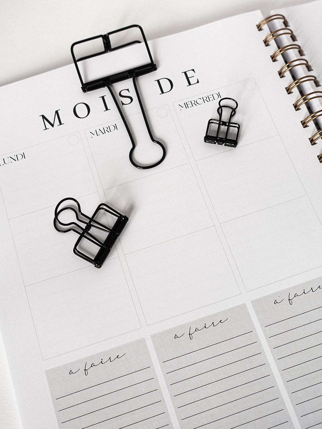 Ensemble de trois pinces noires