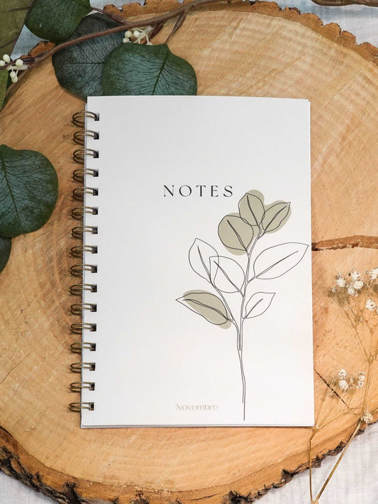 Cahier de notes Eucalyptus - Novembre Boutique