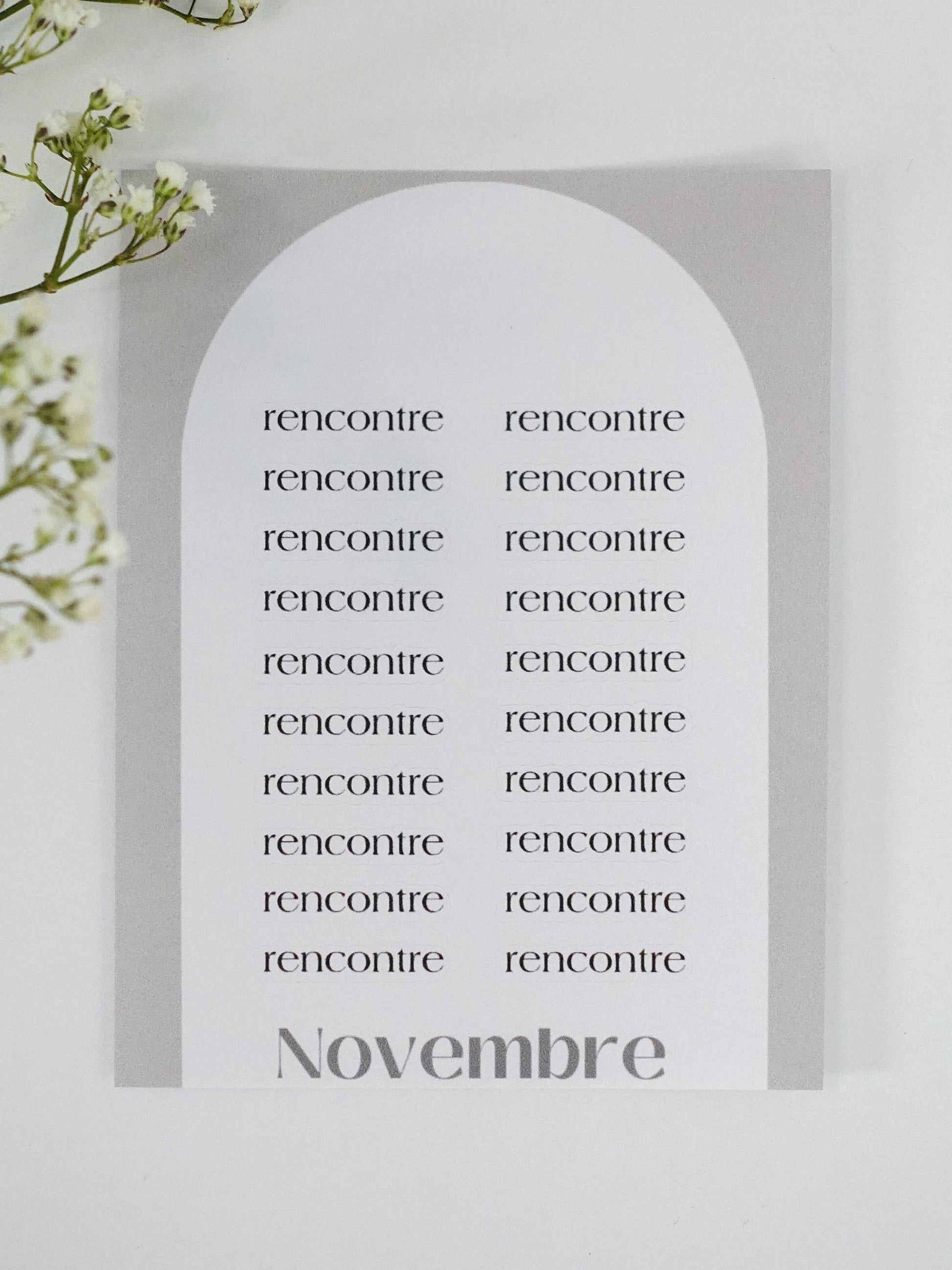 Étiquettes pour agenda - Novembre Boutique