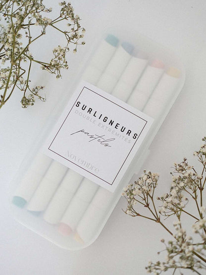 Surligneurs pastels à double extrémités - Novembre Boutique