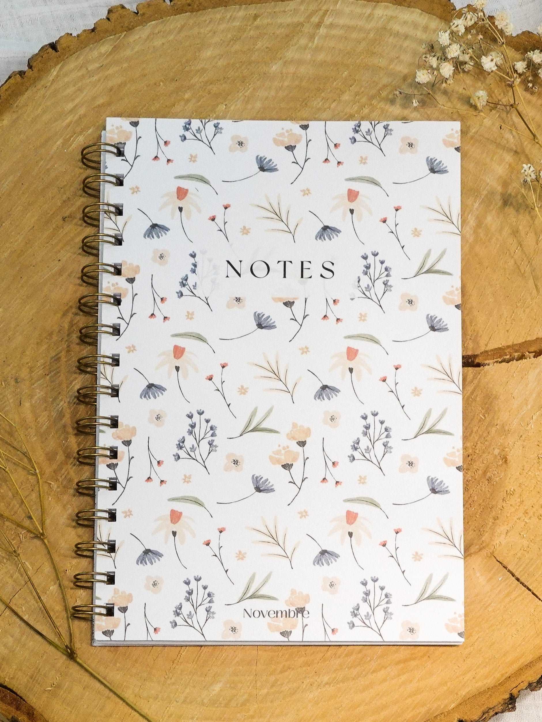 Cahier de notes Fleuri - Novembre Boutique