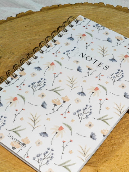 Cahier de notes Fleuri - Novembre Boutique