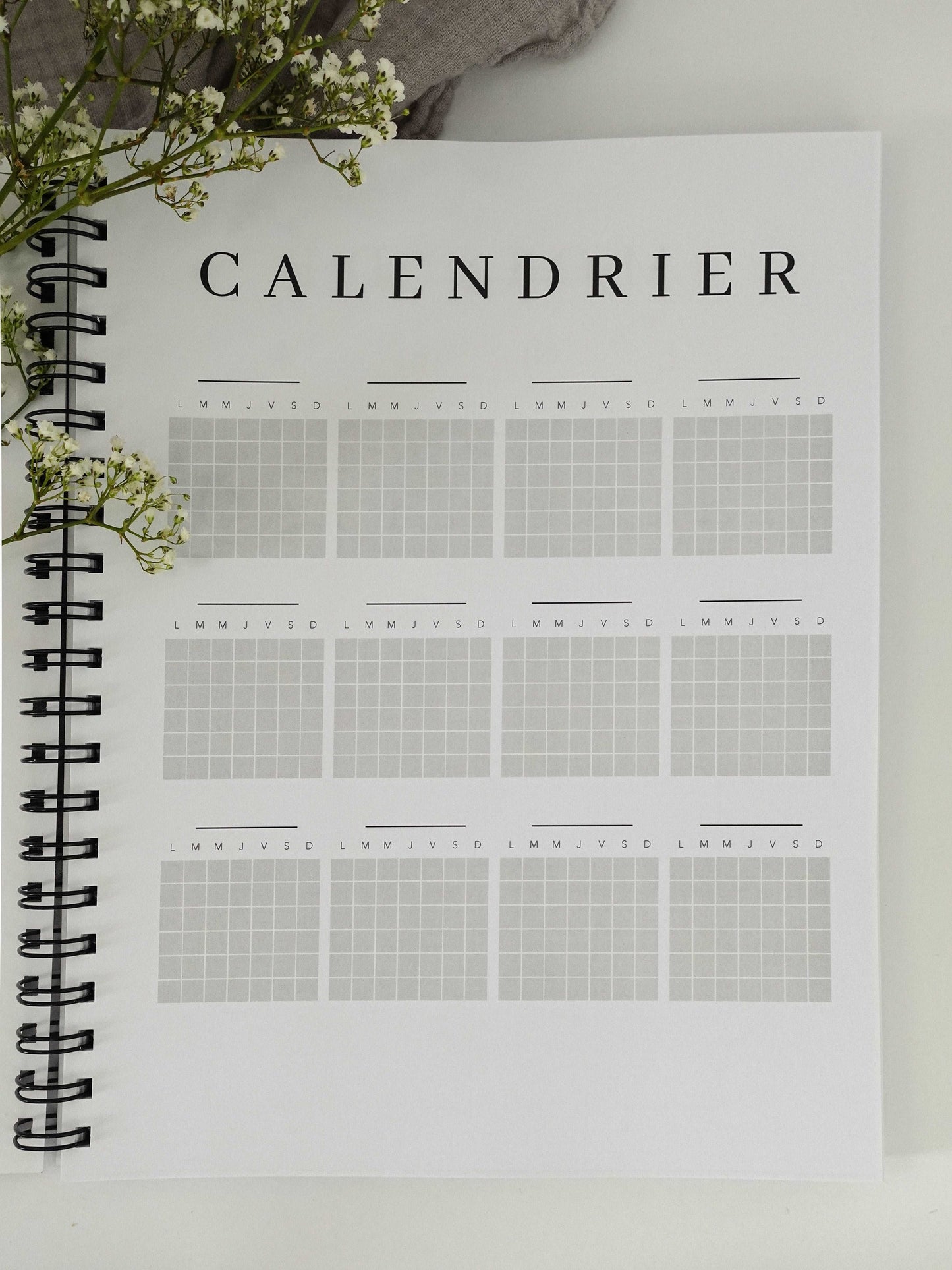 Agenda non-daté 12 mois Marguerites - Novembre Boutique