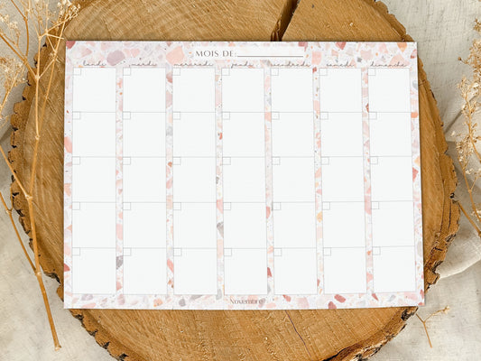 Calendrier mensuel non-daté Porcelaine
