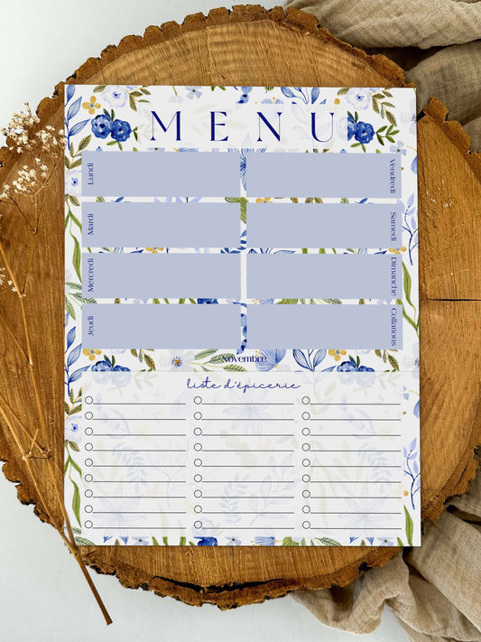 Planificateur de repas et liste d'épicerie Hydrangea