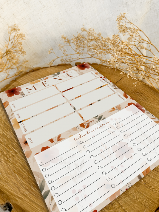 Planificateur de repas et liste d'épicerie Cannelle