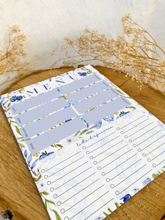 Planificateur de repas et liste d'épicerie Hydrangea