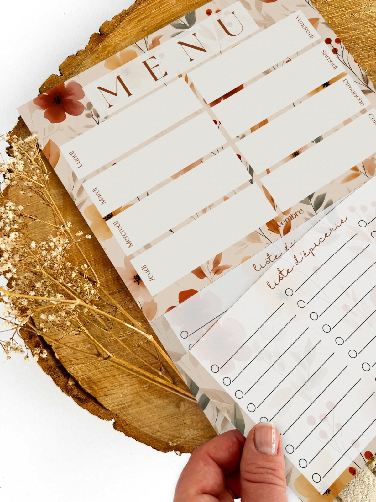 Planificateur de repas et liste d'épicerie Cannelle