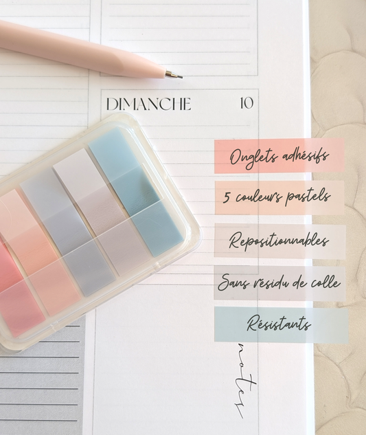 Onglets adhésifs pastels