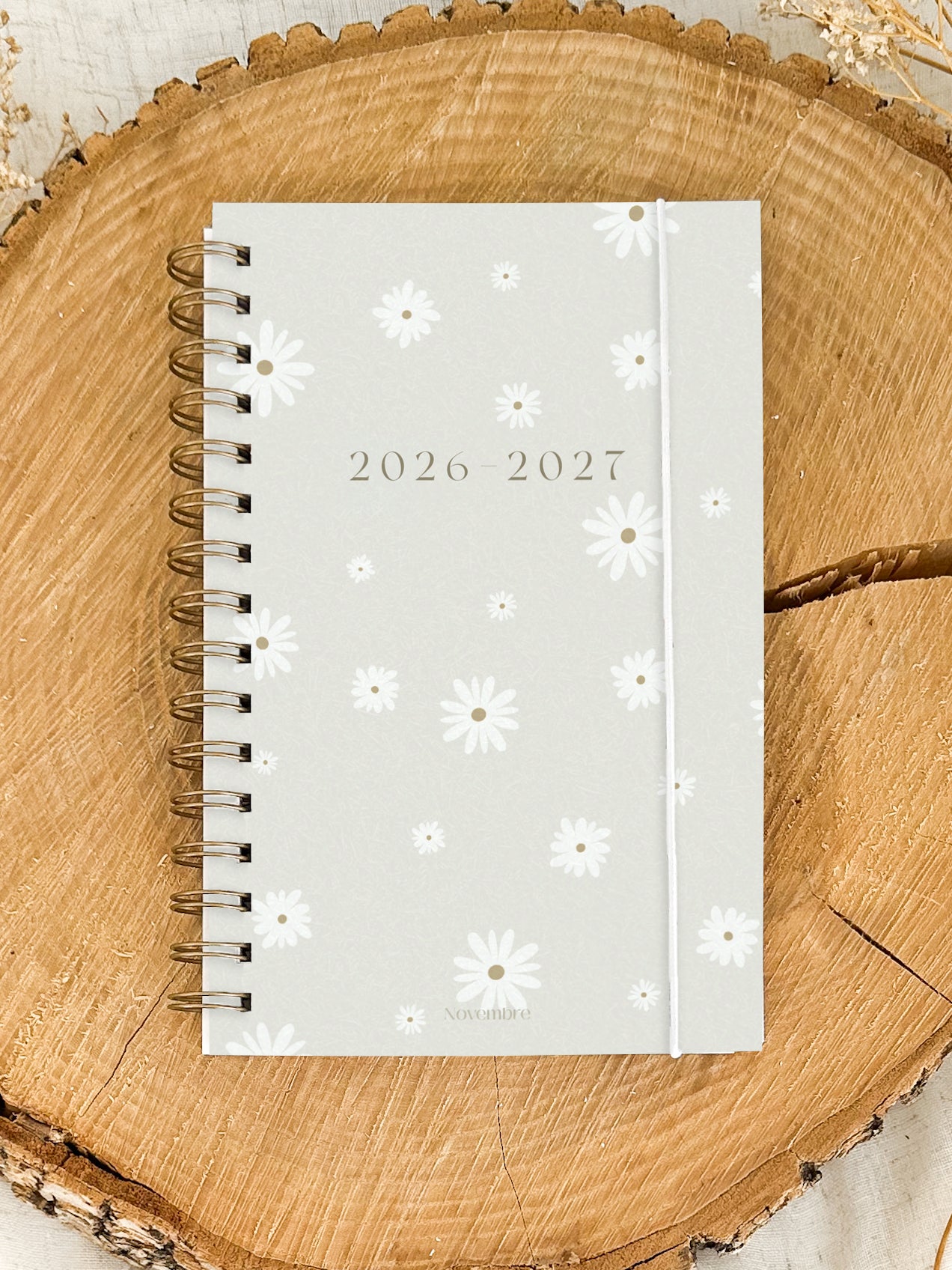 Agenda 2026-2027 Fleurs Blanches Format de poche