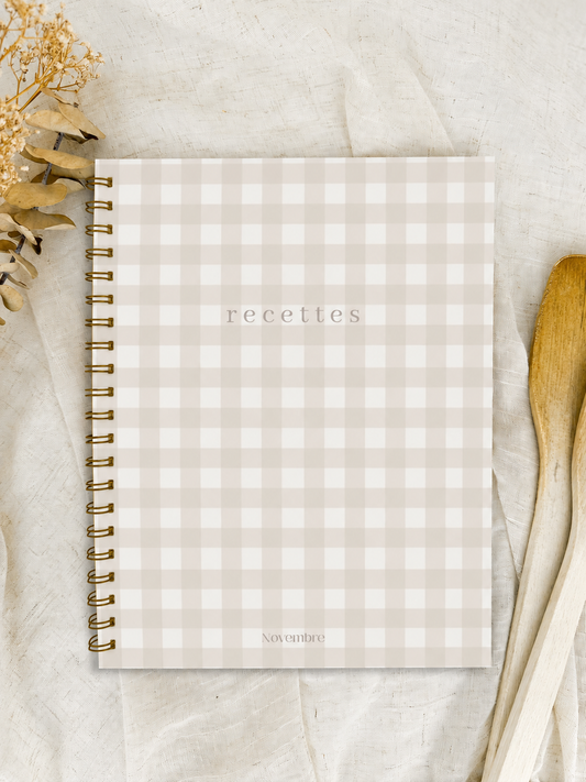 Livre de recettes à compléter Damier d'été