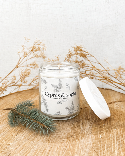Bougie de soya parfum de Cyprès et sapin