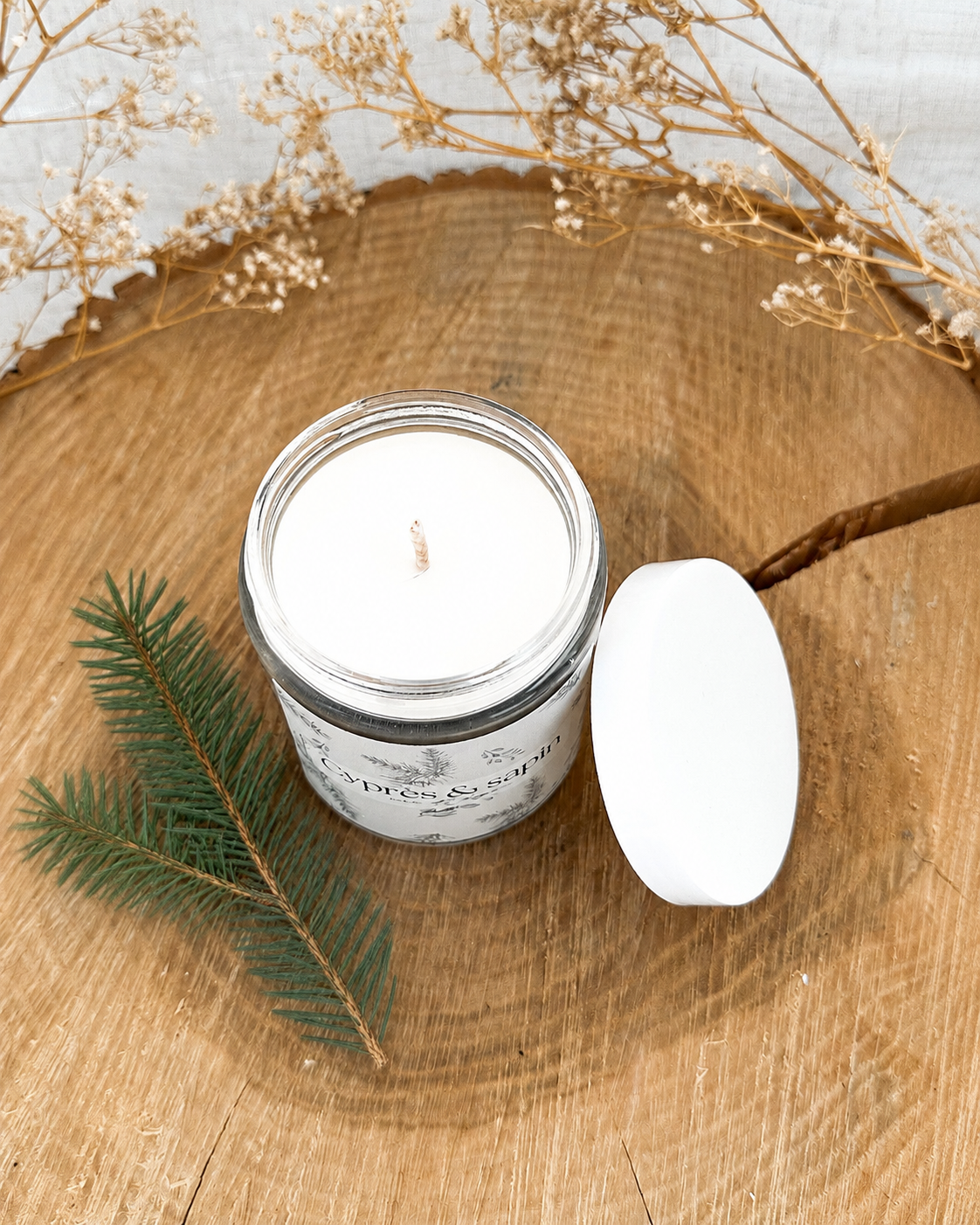 Bougie de soya parfum de Cyprès et sapin