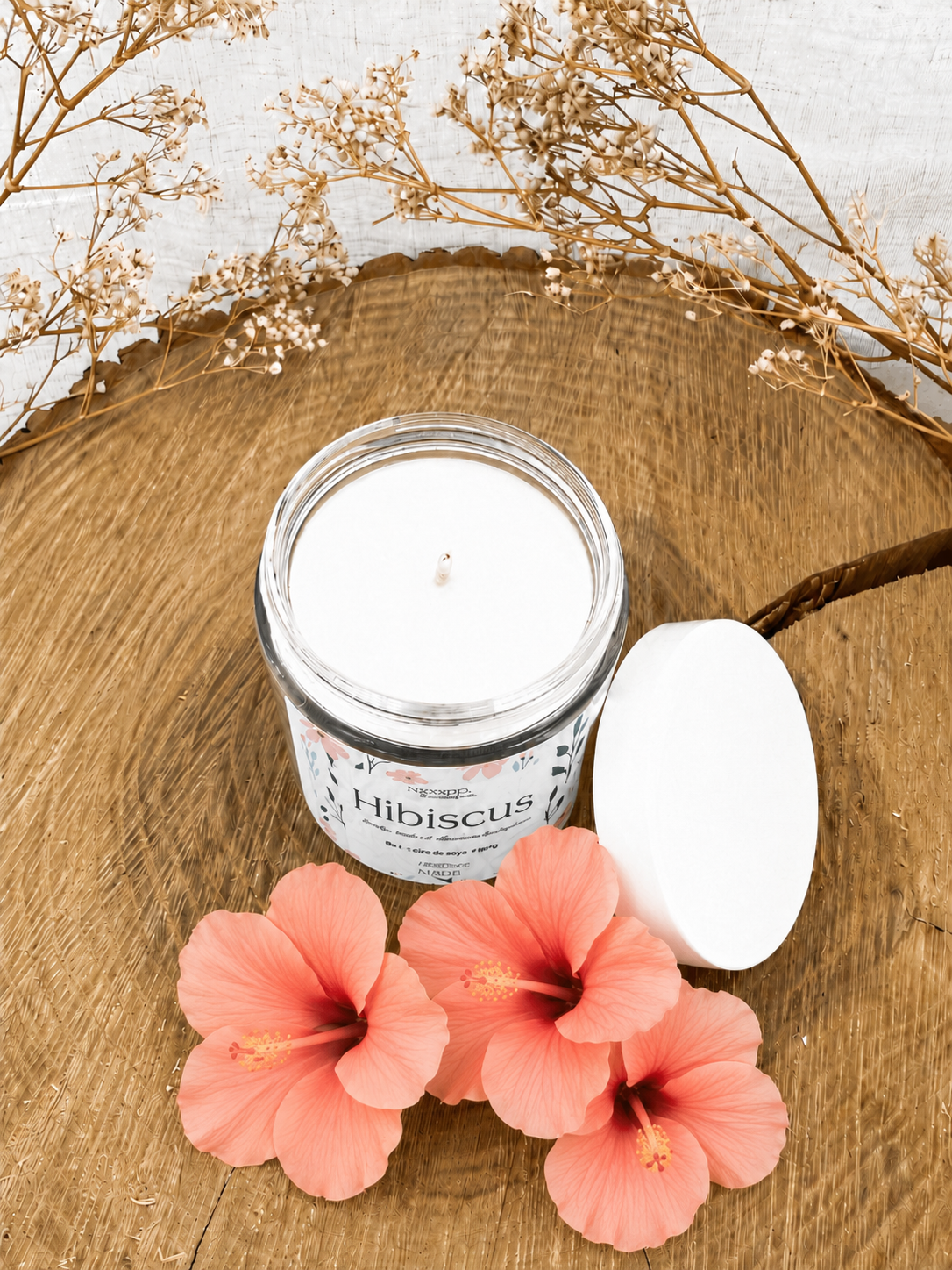 Bougie de soya parfum d'Hibiscus