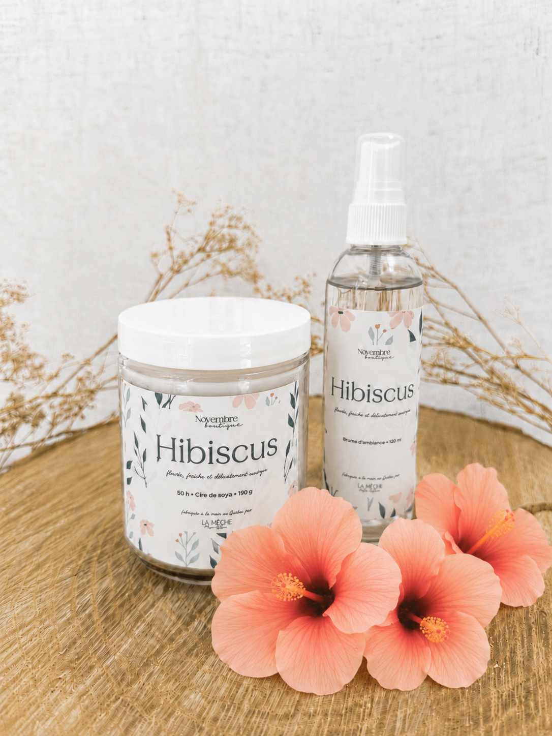 Bougie de soya parfum d'Hibiscus