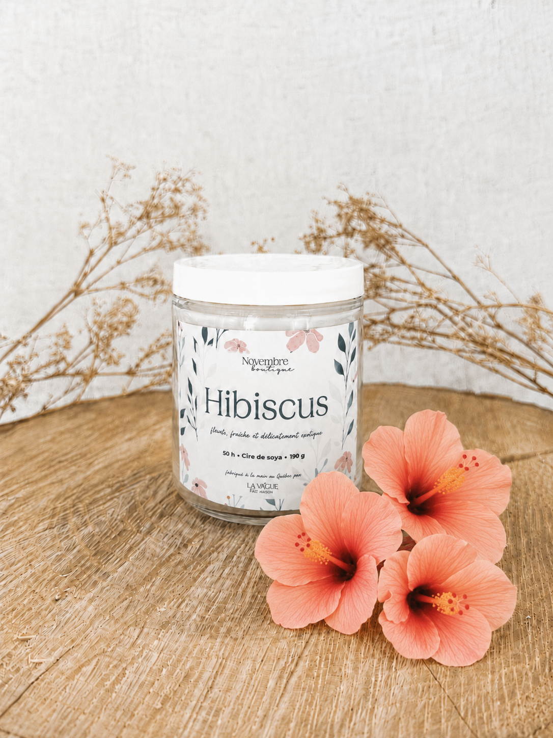 Bougie de soya parfum d'Hibiscus