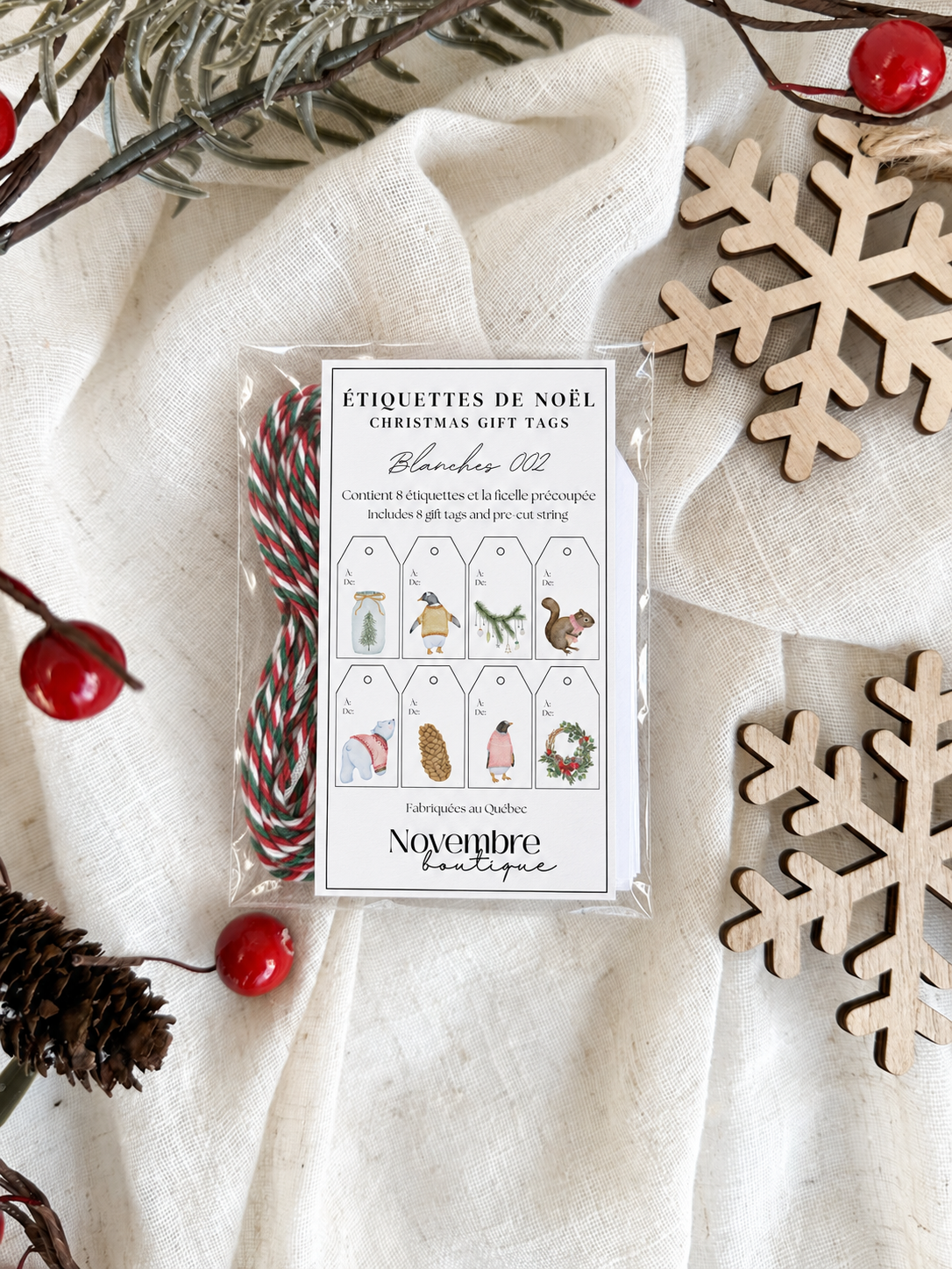 Étiquettes cadeaux de Noël Blanches 02 – photo 3