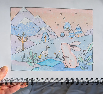 Calendrier illustré 2026 à colorier Sauge