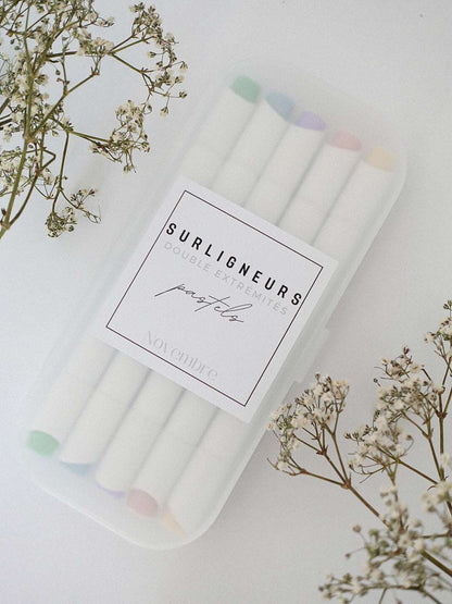 Coffret de 5 surligneurs pastels à double extrémités