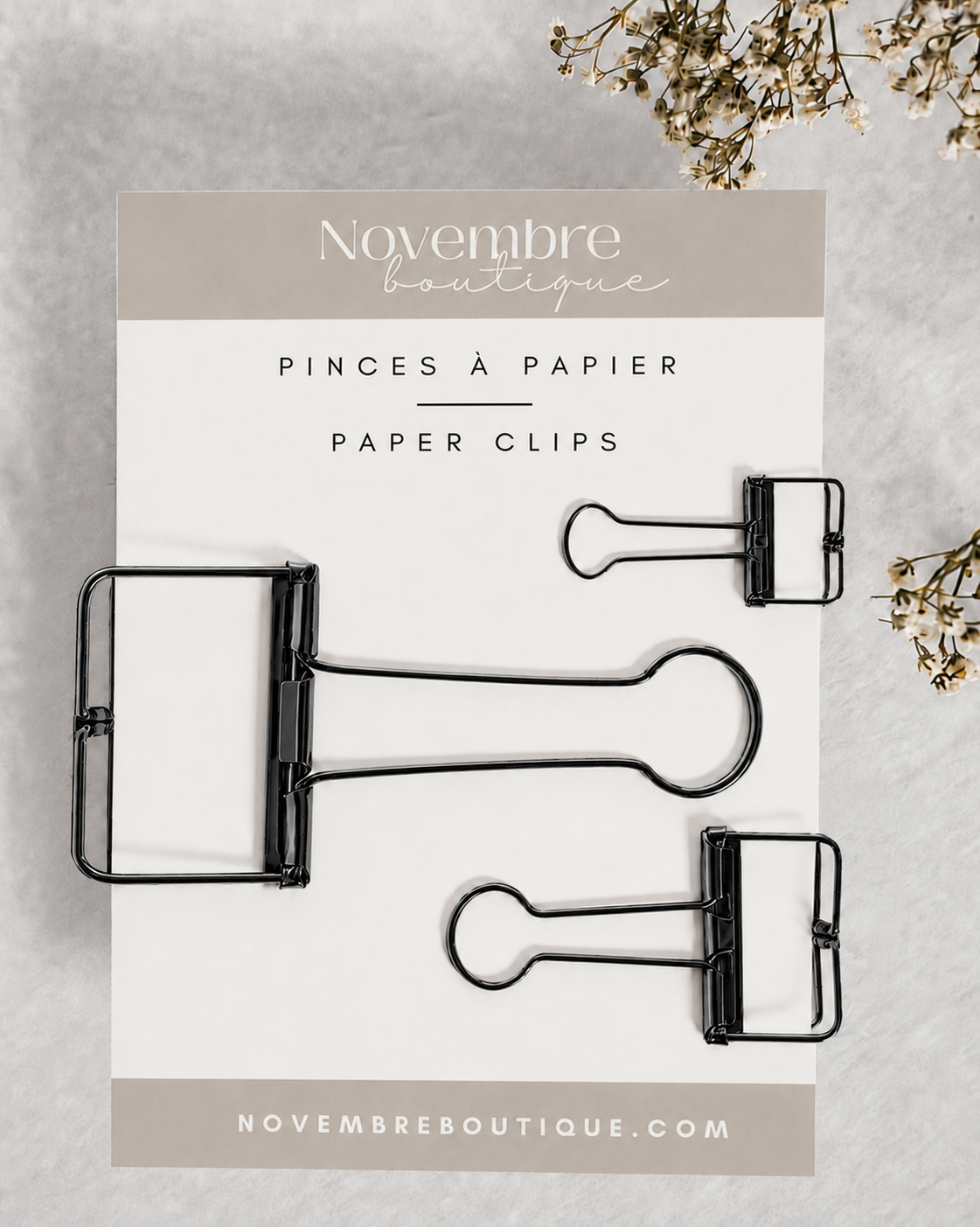 Trio de pinces à papier Noires