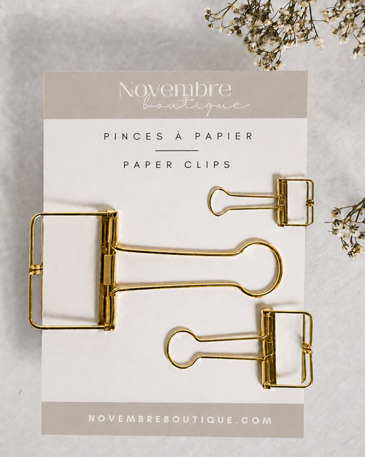 Trio de pinces à papier Or Doré