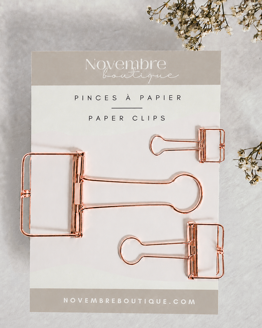 Trio de pinces à papier Or Rose