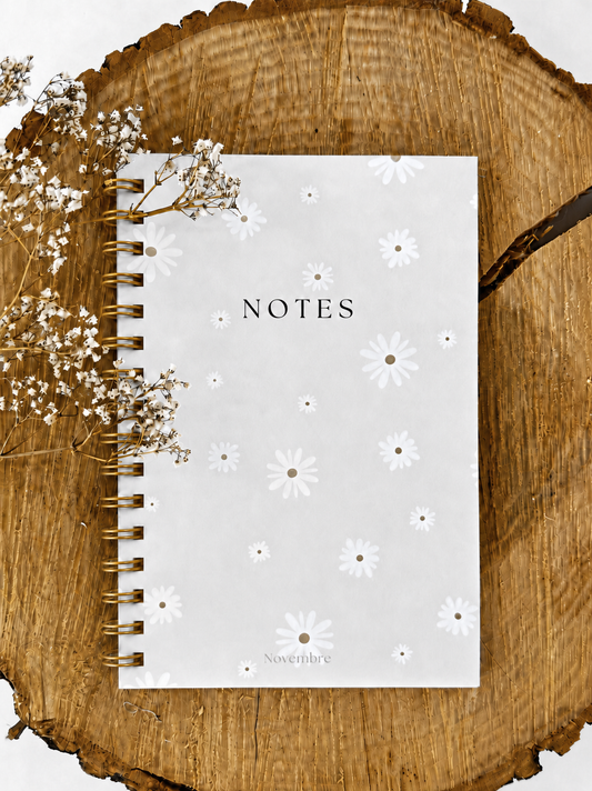 Cahier de notes Fleurs Blanches Format de poche